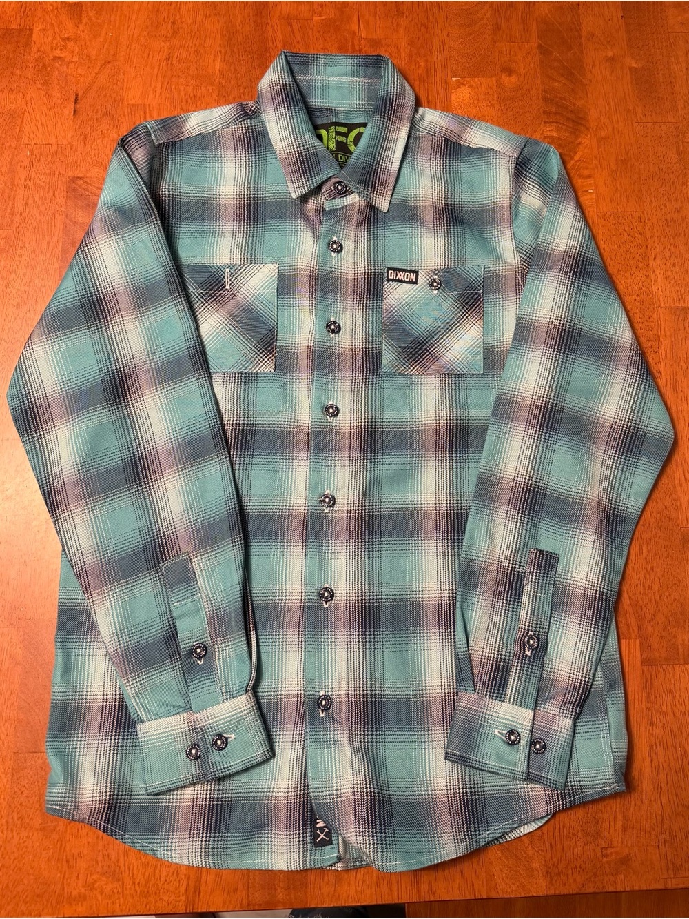 DIXXON Youth Teal and Black Plaid Youth Button-Down Shirt